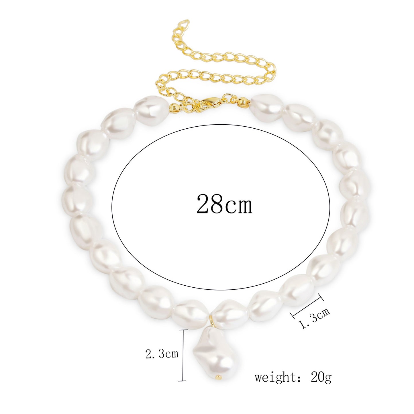 Pearl Choker Clavicle Chain Cross