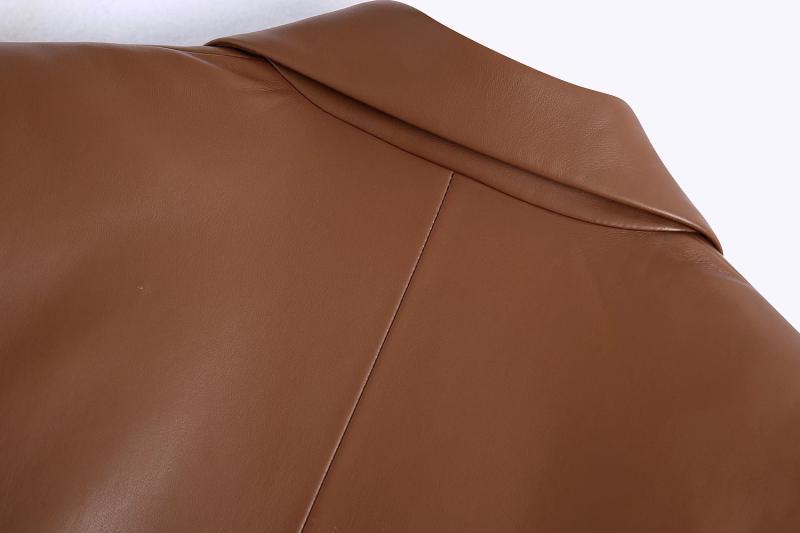 Women's Simple French Faux Leather Blazer
