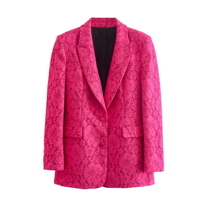 Lace Fabric Slim Fit Suit Coat